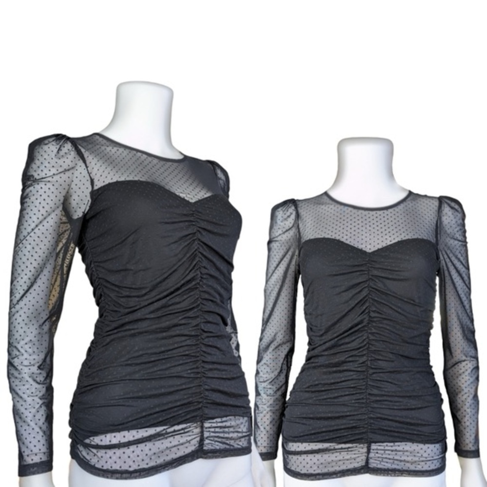 Express Black Bodice Mesh Blouse